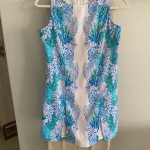 LILLY PULITZER SHIFT ROMPER CORDELIA LAS OLAS AQUA SIZE 0